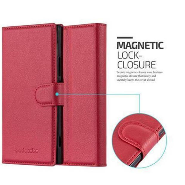 Cadorabo Hoesje geschikt voor Sony Xperia XA1 in KARMIJN ROOD - Beschermhoes Cover magnetische sluiting Case