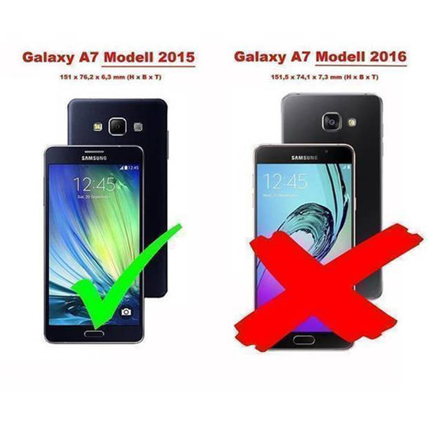 Cadorabo Hoesje geschikt voor Samsung Galaxy A7 2015 in KERSEN ROZE - Beschermhoes Cover magnetische sluiting Case
