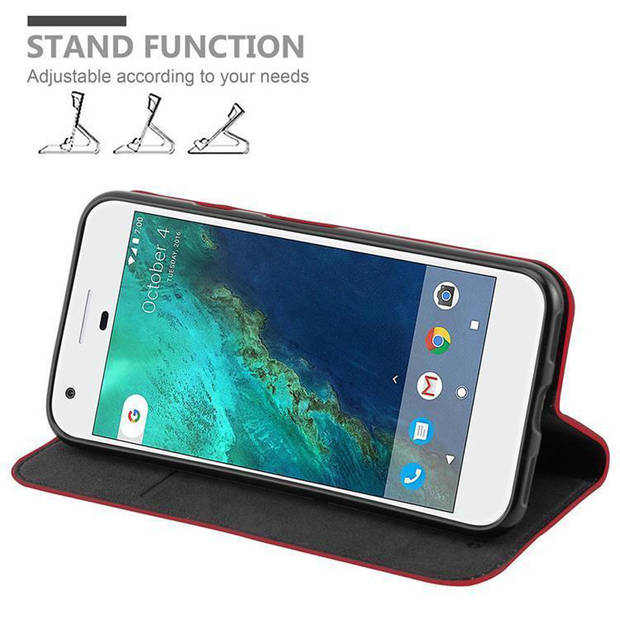 Cadorabo Hoesje geschikt voor Google PIXEL in APPEL ROOD - Beschermhoes Case magnetische sluiting Cover