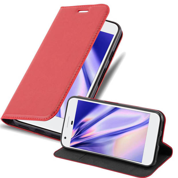 Cadorabo Hoesje geschikt voor Google PIXEL in APPEL ROOD - Beschermhoes Case magnetische sluiting Cover