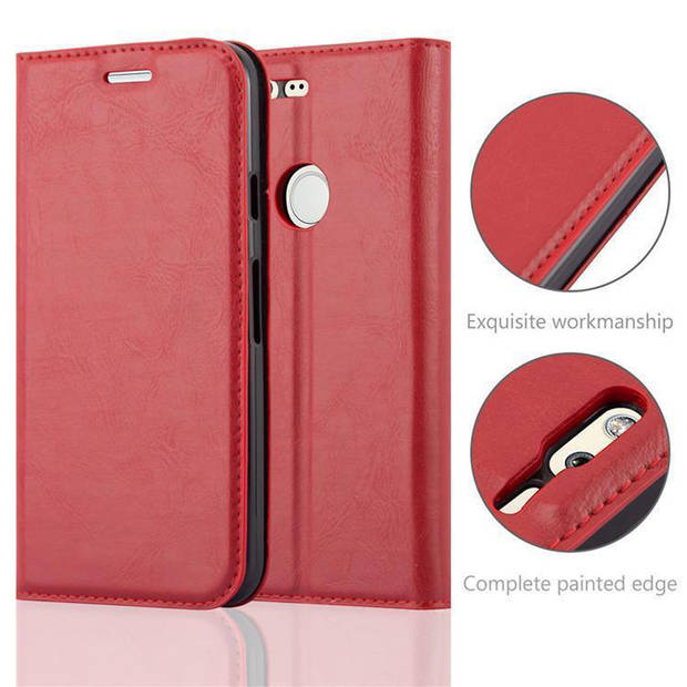 Cadorabo Hoesje geschikt voor Google PIXEL in APPEL ROOD - Beschermhoes Case magnetische sluiting Cover