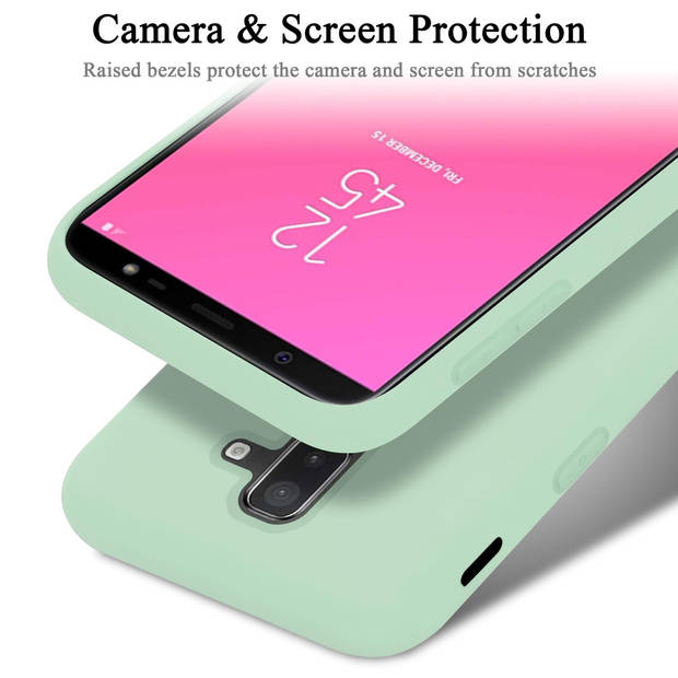 Cadorabo Hoesje geschikt voor Samsung Galaxy A6 PLUS 2018 Case in LIQUID LICHT GROEN - Beschermhoes TPU silicone Cover