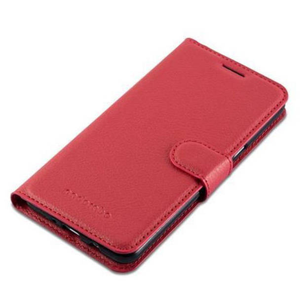 Cadorabo Hoesje geschikt voor Samsung Galaxy J7 2016 in KARMIJN ROOD - Beschermhoes Cover magnetische sluiting Case