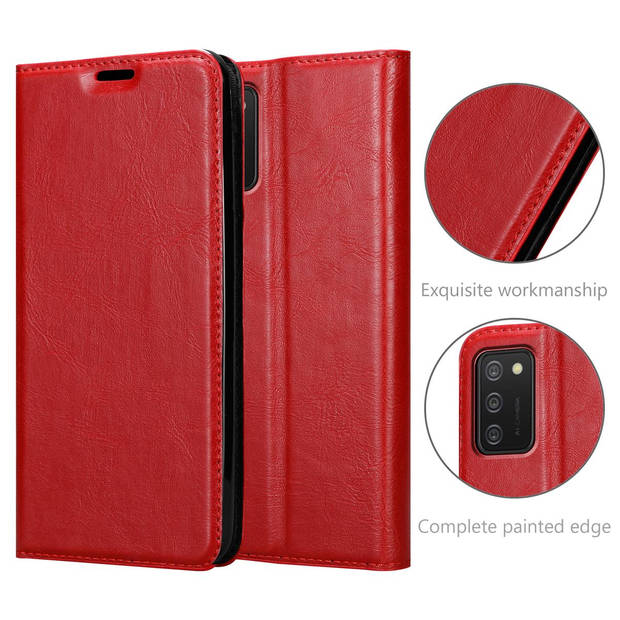 Cadorabo Hoesje geschikt voor Samsung Galaxy A02s in APPEL ROOD - Beschermhoes Case magnetische sluiting Cover