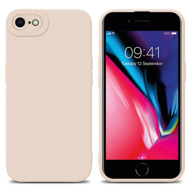 Cadorabo Hoesje geschikt voor Apple iPhone 7 / 7S / 8 / SE 2020 in FLUID CREAM - Beschermhoes TPU silicone Cover Case