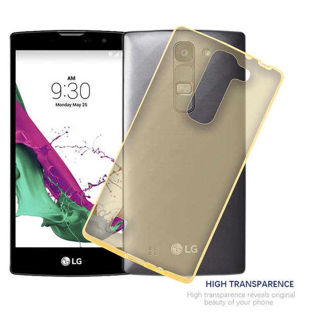 Cadorabo Hoesje geschikt voor LG G4C / G4 MINI / MAGNA in TRANSPARANT GOUD - Beschermhoes Cover gemaakt van TPU Silicone