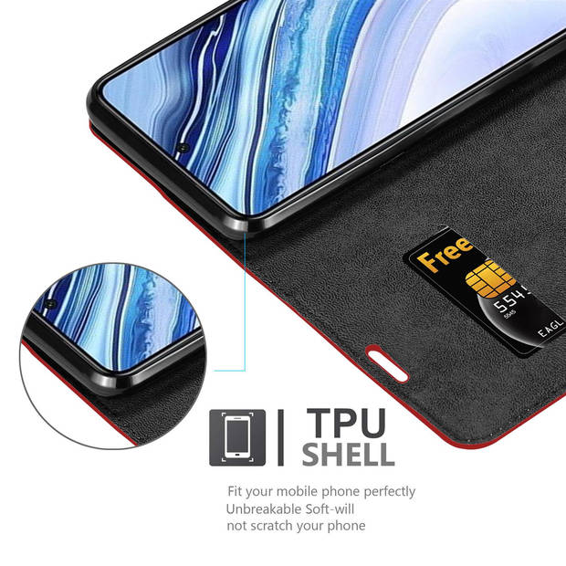 Cadorabo Hoesje geschikt voor Xiaomi RedMi NOTE 9 PRO / NOTE 9S in APPEL ROOD - Beschermhoes Case magnetische sluiting