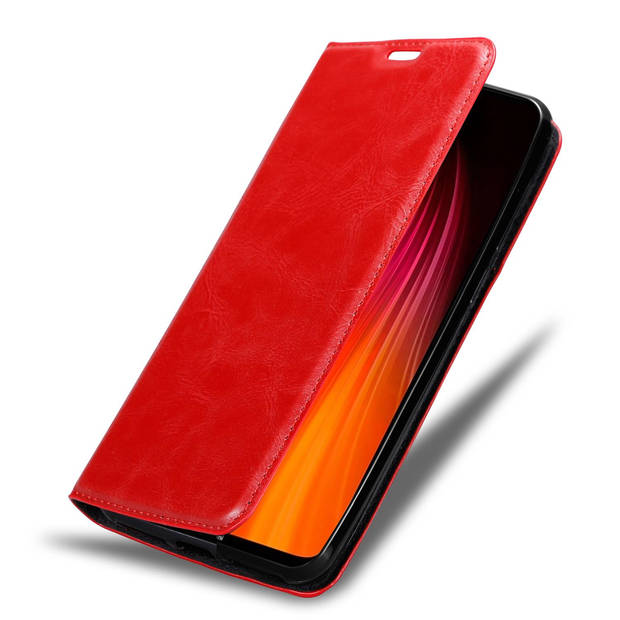 Cadorabo Hoesje geschikt voor Xiaomi RedMi NOTE 8 in APPEL ROOD - Beschermhoes Case magnetische sluiting Cover