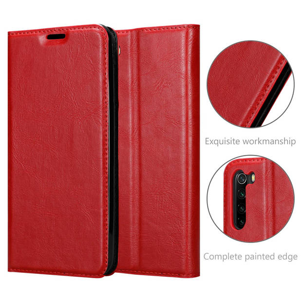 Cadorabo Hoesje geschikt voor Xiaomi RedMi NOTE 8 in APPEL ROOD - Beschermhoes Case magnetische sluiting Cover