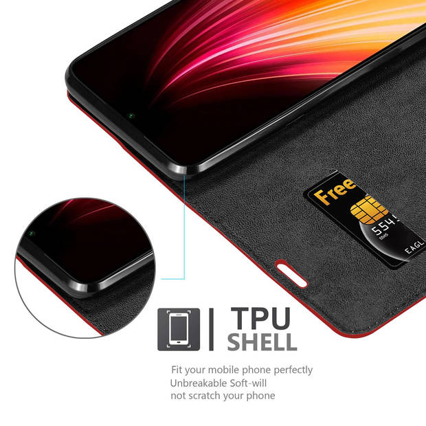 Cadorabo Hoesje geschikt voor Xiaomi RedMi NOTE 8 in APPEL ROOD - Beschermhoes Case magnetische sluiting Cover