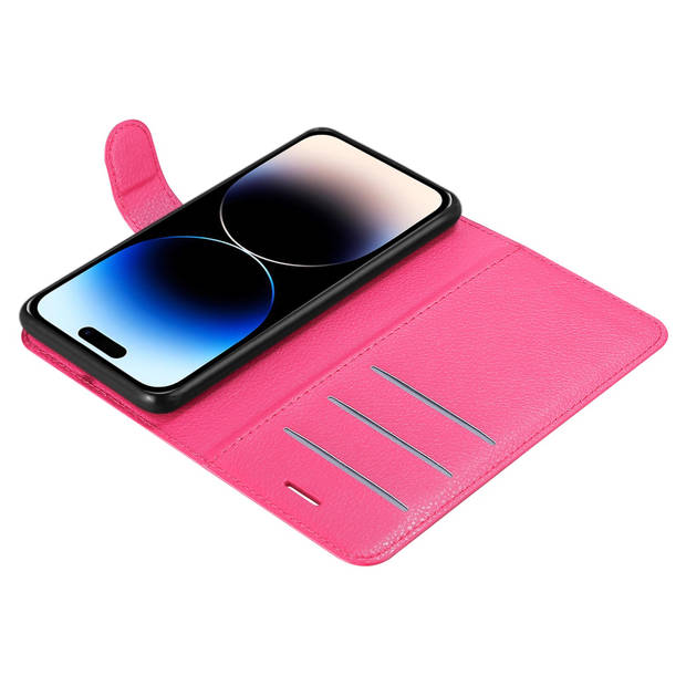 Cadorabo Hoesje geschikt voor Apple iPhone 14 PRO MAX in KERSEN ROZE - Beschermhoes Cover magnetische sluiting Case