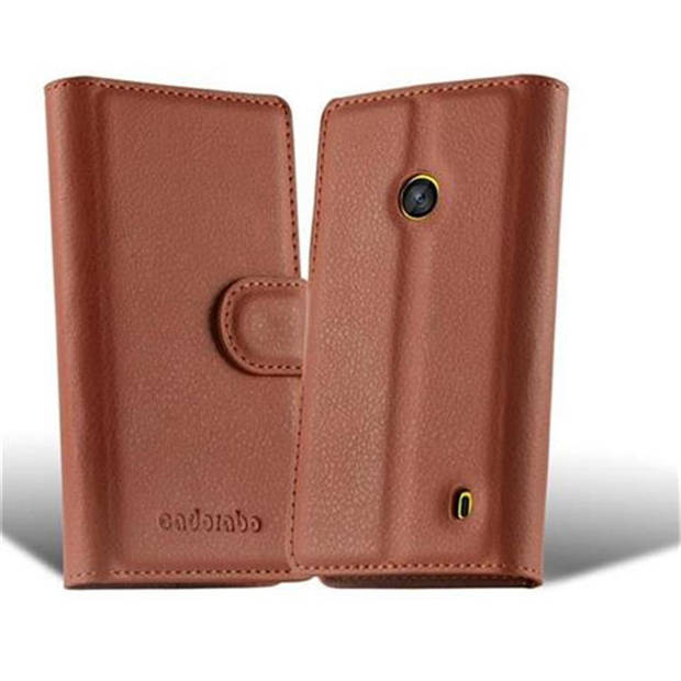 Cadorabo Hoesje geschikt voor Nokia Lumia 520 / 521 in CHOCOLADE BRUIN - Beschermhoes Cover magnetische sluiting Case