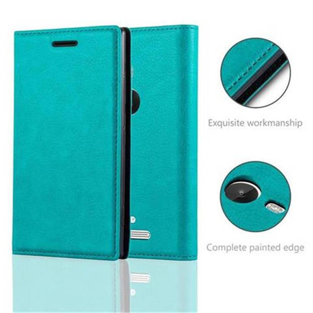 Cadorabo Hoesje geschikt voor Nokia Lumia 925 in BENZINE TURKOOIS - Beschermhoes Case magnetische sluiting Cover