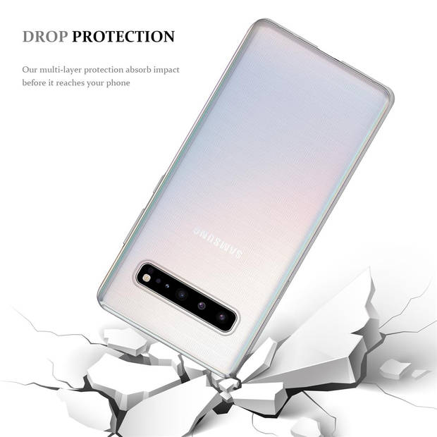 Cadorabo Hoesje geschikt voor Samsung Galaxy S10 5G in VOLLEDIG TRANSPARANT - Beschermhoes Cover gemaakt van TPU