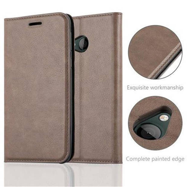 Cadorabo Hoesje geschikt voor HTC U PLAY in KOFFIE BRUIN - Beschermhoes Case magnetische sluiting Cover