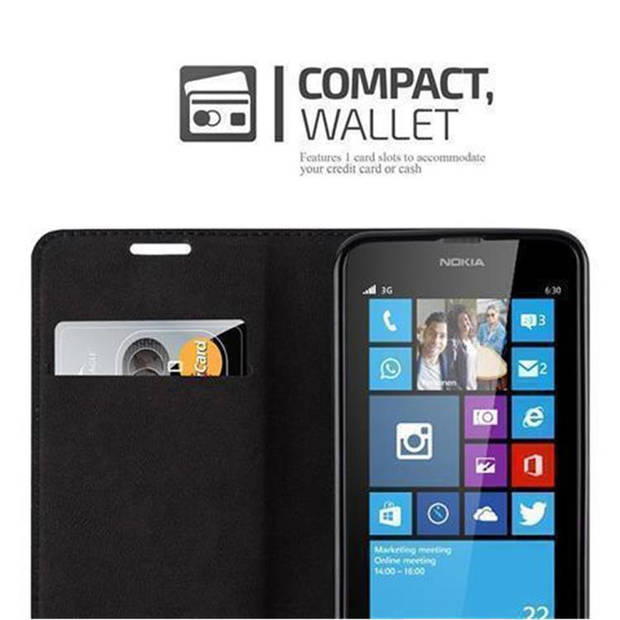 Cadorabo Hoesje geschikt voor Nokia Lumia 630 / 635 in BENZINE TURKOOIS - Beschermhoes Case magnetische sluiting Cover