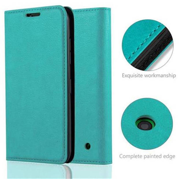 Cadorabo Hoesje geschikt voor Nokia Lumia 630 / 635 in BENZINE TURKOOIS - Beschermhoes Case magnetische sluiting Cover