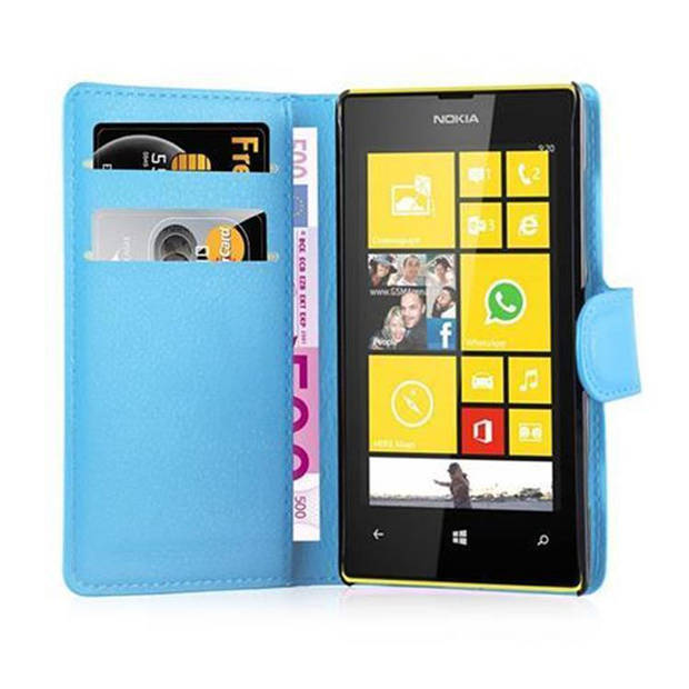 Cadorabo Hoesje geschikt voor Nokia Lumia 520 / 521 in PASTEL BLAUW - Beschermhoes Cover magnetische sluiting Case