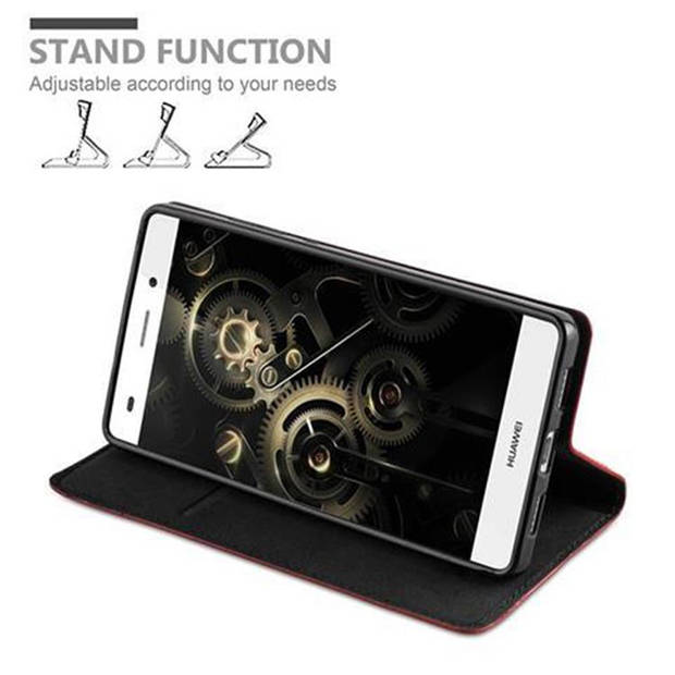 Cadorabo Hoesje geschikt voor Huawei P8 LITE 2015 in APPEL ROOD - Beschermhoes Case magnetische sluiting Cover