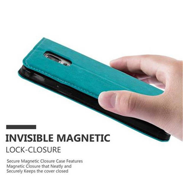 Cadorabo Hoesje geschikt voor Samsung Galaxy NOTE 4 in BENZINE TURKOOIS - Beschermhoes Case magnetische sluiting Cover