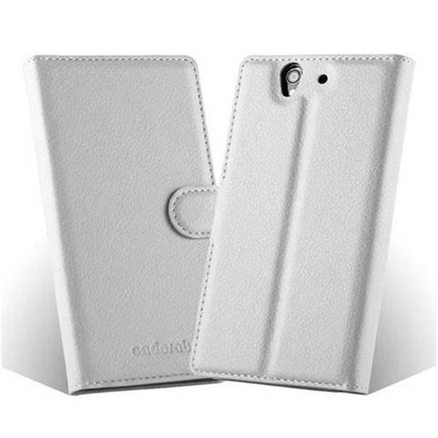 Cadorabo Hoesje geschikt voor Sony Xperia Z in ARCTISCH WIT - Beschermhoes Cover magnetische sluiting Case