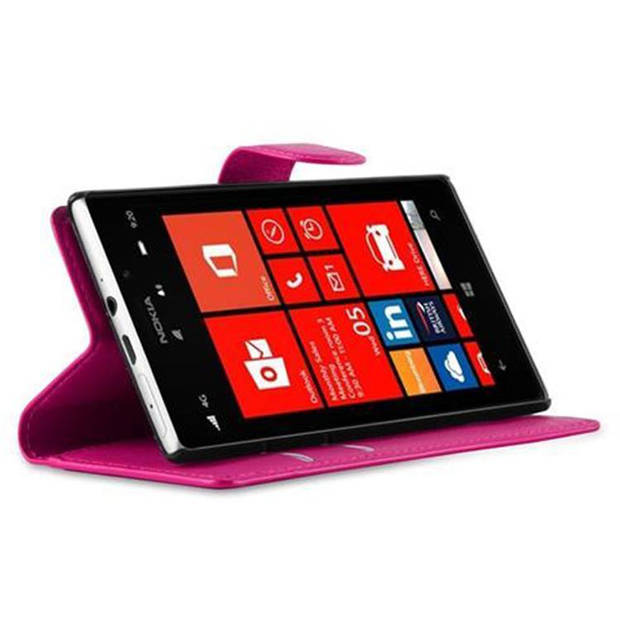 Cadorabo Hoesje geschikt voor Nokia Lumia 925 in KERSEN ROZE - Beschermhoes Cover magnetische sluiting Case