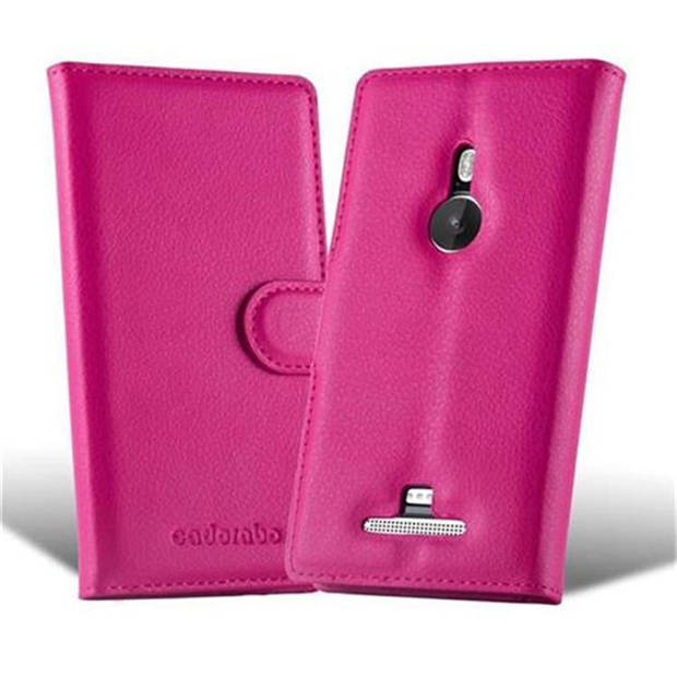 Cadorabo Hoesje geschikt voor Nokia Lumia 925 in KERSEN ROZE - Beschermhoes Cover magnetische sluiting Case