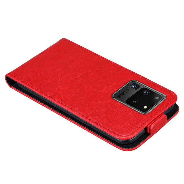 Cadorabo Hoesje geschikt voor Samsung Galaxy S20 ULTRA in APPEL ROOD - Beschermhoes Flip Case Cover magnetische sluiting