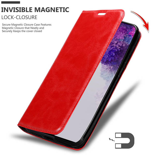 Cadorabo Hoesje geschikt voor Samsung Galaxy S20 ULTRA in APPEL ROOD - Beschermhoes Case magnetische sluiting Cover