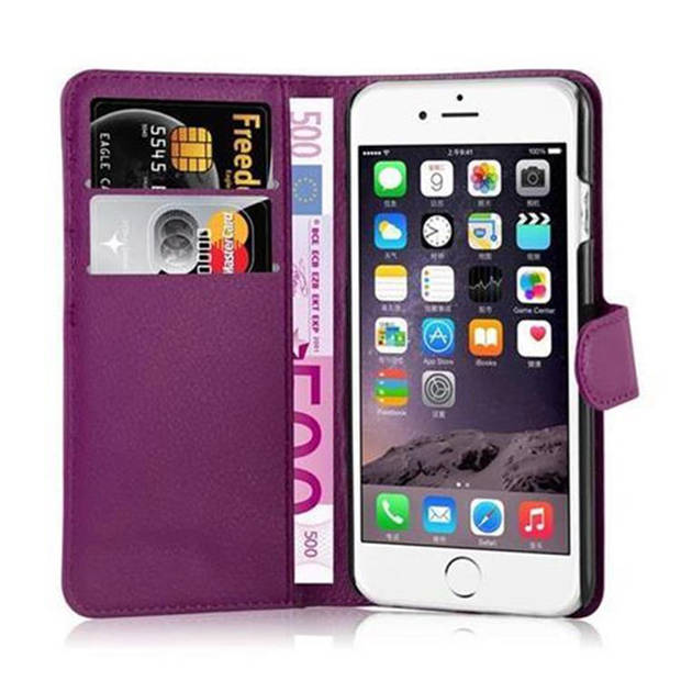 Cadorabo Hoesje geschikt voor Apple iPhone 6 / 6S in MANGAAN PAARS - Beschermhoes Cover magnetische sluiting Case