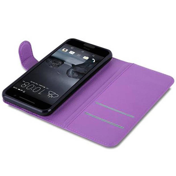 Cadorabo Hoesje geschikt voor HTC ONE A9 in MANGAAN PAARS - Beschermhoes Cover magnetische sluiting Case