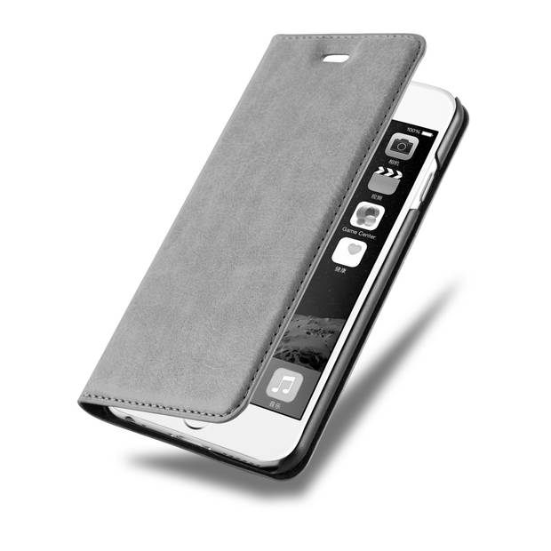 Cadorabo Hoesje geschikt voor Apple iPhone 6 / 6S in TITANIUM GRIJS - Beschermhoes Flip Case Cover magnetische sluiting