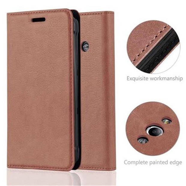 Cadorabo Hoesje geschikt voor Samsung Galaxy XCover 3 in CAPPUCCINO BRUIN - Beschermhoes Case magnetische sluiting Cover