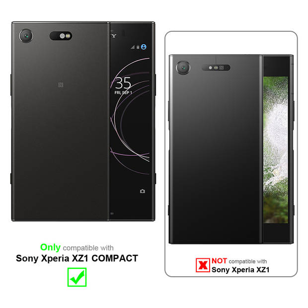 Cadorabo Hoesje geschikt voor Sony Xperia XZ1 COMPACT in KOFFIE BRUIN - Beschermhoes Flip Case Cover magnetische