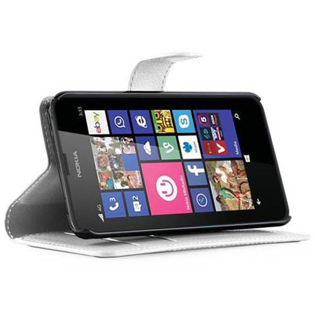 Cadorabo Hoesje geschikt voor Nokia Lumia 630 / 635 in ARCTISCH WIT - Beschermhoes Cover magnetische sluiting Case