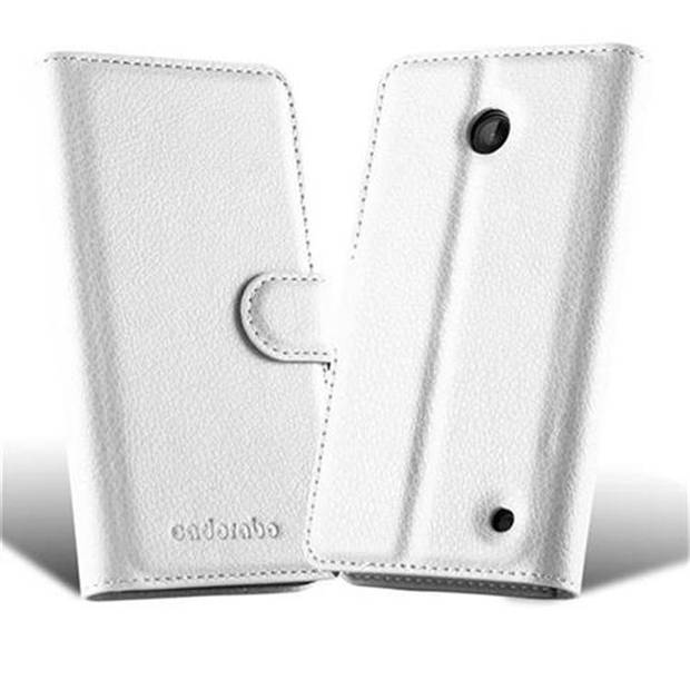 Cadorabo Hoesje geschikt voor Nokia Lumia 630 / 635 in ARCTISCH WIT - Beschermhoes Cover magnetische sluiting Case