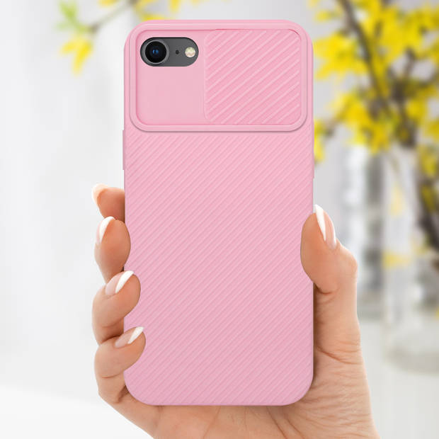 Cadorabo Hoesje geschikt voor Apple iPhone 7 / 7S / 8 / SE 2020 in Bonbon Roze - Beschermhoes TPU-silicone Case Cover