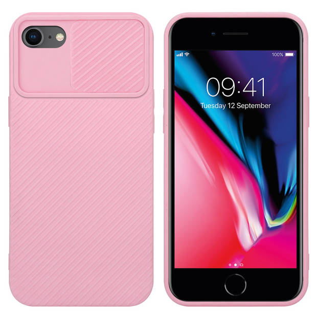 Cadorabo Hoesje geschikt voor Apple iPhone 7 / 7S / 8 / SE 2020 in Bonbon Roze - Beschermhoes TPU-silicone Case Cover