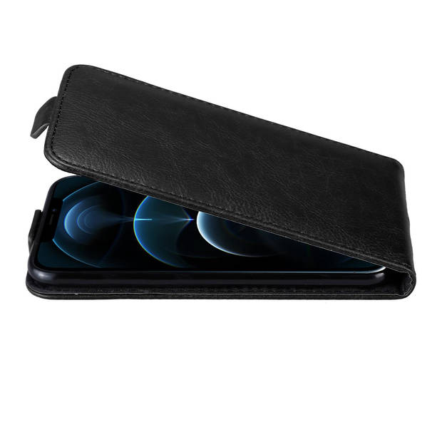 Cadorabo Hoesje geschikt voor Apple iPhone 12 PRO MAX in ZWARTE NACHT - Beschermhoes Flip Case Cover magnetische