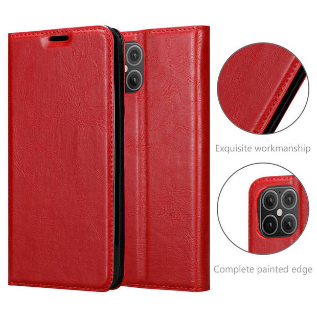 Cadorabo Hoesje geschikt voor Apple iPhone 12 MINI in APPEL ROOD - Beschermhoes Case magnetische sluiting Cover