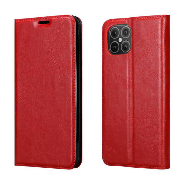 Cadorabo Hoesje geschikt voor Apple iPhone 12 MINI in APPEL ROOD - Beschermhoes Case magnetische sluiting Cover