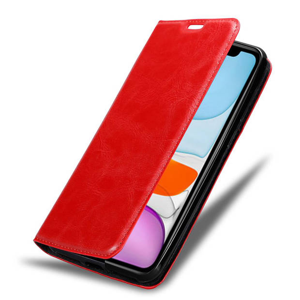 Cadorabo Hoesje geschikt voor Apple iPhone 12 MINI in APPEL ROOD - Beschermhoes Case magnetische sluiting Cover