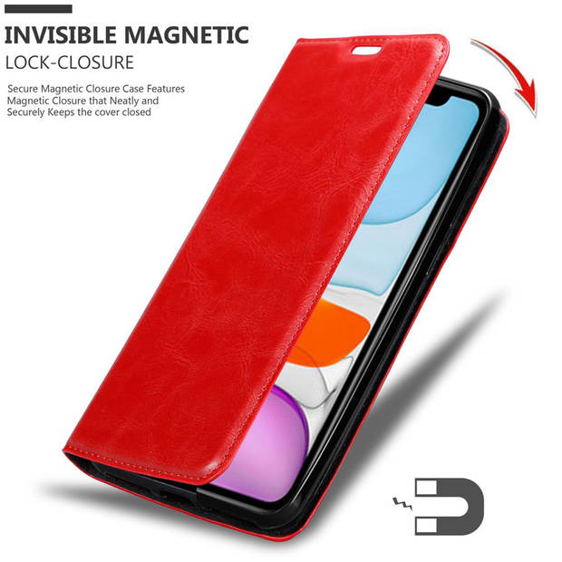 Cadorabo Hoesje geschikt voor Apple iPhone 12 MINI in APPEL ROOD - Beschermhoes Case magnetische sluiting Cover