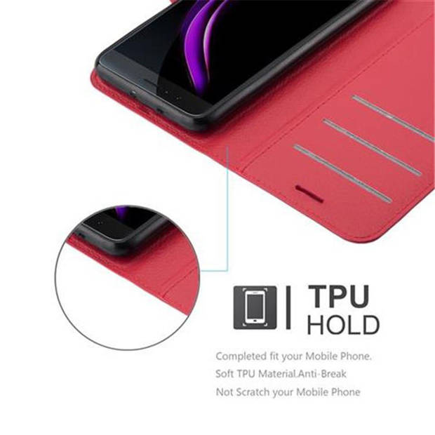 Cadorabo Hoesje geschikt voor Honor 8 / 8 PREMIUM in KARMIJN ROOD - Beschermhoes Cover magnetische sluiting Case