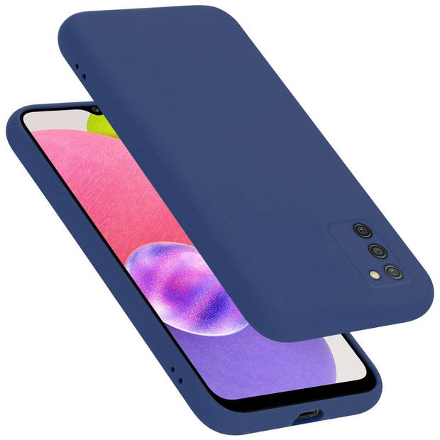 Cadorabo Hoesje geschikt voor Samsung Galaxy A03s Case in LIQUID BLAUW - Beschermhoes TPU silicone Cover