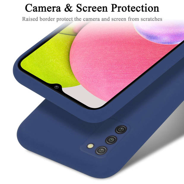 Cadorabo Hoesje geschikt voor Samsung Galaxy A03s Case in LIQUID BLAUW - Beschermhoes TPU silicone Cover