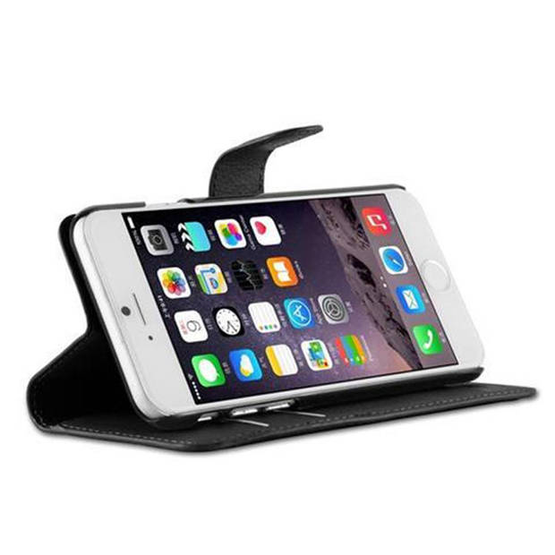 Cadorabo Hoesje geschikt voor Apple iPhone 6 / 6S in PHANTOM ZWART - Beschermhoes Cover magnetische sluiting Case