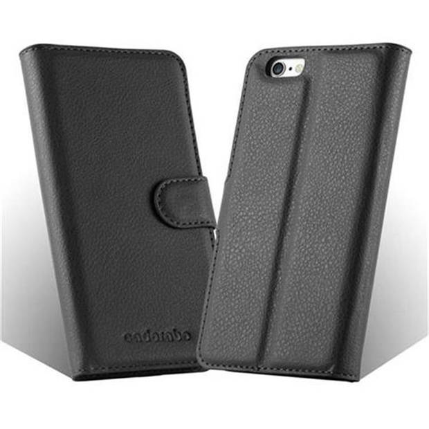 Cadorabo Hoesje geschikt voor Apple iPhone 6 / 6S in PHANTOM ZWART - Beschermhoes Cover magnetische sluiting Case