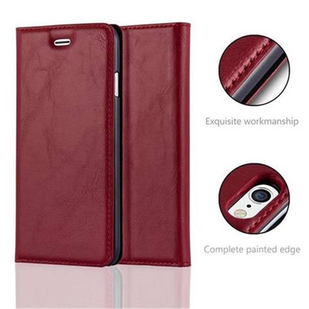 Cadorabo Hoesje geschikt voor Apple iPhone 6 / 6S in APPEL ROOD - Beschermhoes Case magnetische sluiting Cover