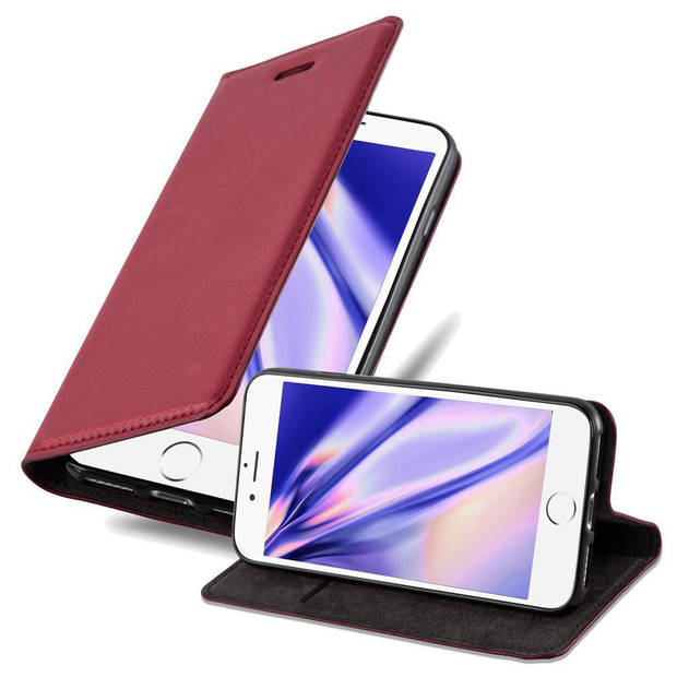 Cadorabo Hoesje geschikt voor Apple iPhone 6 / 6S in APPEL ROOD - Beschermhoes Case magnetische sluiting Cover